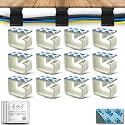 SRS® Cable Organiser Clips for Wall &amp; Table Heavy-Duty Clamp Holder Hook Hanger for Easy Secure Cord Organizer Cable Management for TV PC Laptop Home Office Self Stick-ON Adhesive (Pack of 12, White)