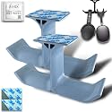 SRS® Dual Headphone Stand Holder Under Desk Hook Hanger with Cable Organizer Storage Options for All Professional | Corporate | Gaming Headsets &amp; PC Accessories Stick-ON Adhesive (Pack of 2, Silver)
