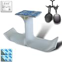 SRS® Dual Headphone Stand Holder Under Desk Hook Hanger with Cable Organizer Storage Options for All Professional | Corporate | Gaming Headsets &amp; PC Accessories Stick-ON Adhesive (Pack of 1, White)