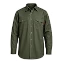 SRsafety Hi Vis FR Shirts for Men,7.0oz Long Sleeve FR Work Shirts,100% Cotton High Visibility Fire Shirt