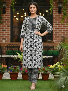 SS Fashion Women Cotton Blend Kurta Pant