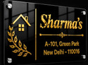 Ss gift zone Plastic black and golden acrylic Name Plate