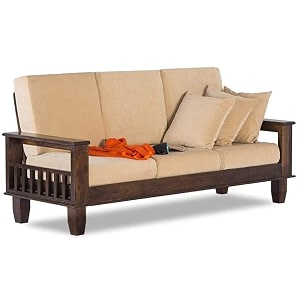 sheesham solid wood 3 seater sofa set for living room with cushions home and office furniture sofa set solid sheesham wood sofa set 3 seater sofa walnut brown