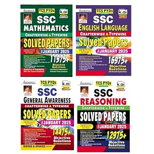 ssc exam guide set 2025 mathematics english general awareness reasoning chapterwise solved papers with objective questions  chapterwise amp typewise solved papers till january 2025 tcs pyqs covered for cglcpochslmtssteno amp constable gd  combo pack