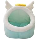 Angel-Shaped Cat House, Warm Semi-Enclosed Cave, Detachable Washable Pet Pad, Cat and Dog Kennel, Whimsical, Fabric, Synthetic Fiber, White