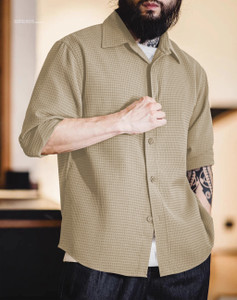 ssf Men Solid Casual Yellow Shirt