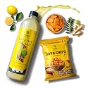 SSF Supreem Super Foods Ginger Lemon Amla Healthy Squash 700ml & Soya Chips 100gm Combo Pack | Refreshing Wellness Drink with Protein & Fibre Rich Air Fried Snack for Munching and Celebrations