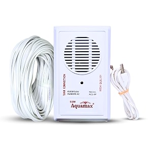 ssm aquamax water tank overflow alarm with 15 meter wire 220v ac supply human voice in hindi and english
