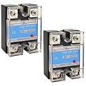 SSR-25DD Solid State Relays (Pack of 2) - DC 3–32V Input, DC 5–200V Output, 25A Single Phase for Industrial Automation & Temperature Control