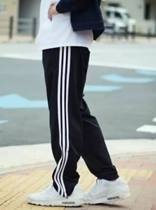 SSR Striped Men Black Track Pants