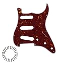 SSS 11-Hole Strat Pickguard for FD Stratocaster, Red Tortoise 4Ply