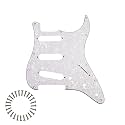 SSS 11-Hole Strat Pickguard for FD Stratocaster, White Pearl 4Ply