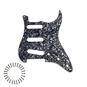 SSS 11-Hole Strat Pickguard for FD Stratocaster, Black Pearl 4Ply