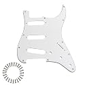 SSS 11-Hole Strat Pickguard for Fender Stratocaster, White 3Ply