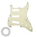SSS 11-Hole Strat Pickguard for Fender Stratocaster,Aged Pearl 4Ply