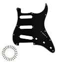 SSS 11-Hole Strat Pickguard for Fender Stratocaster, Black 3Ply