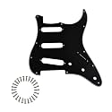 SSS 11-Hole Strat Pickguard for Fender Stratocaster, Black 3Ply