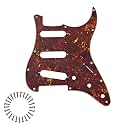 SSS 11-Hole Strat Pickguard for Fender Stratocaster, Retro Turtle