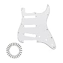 SSS 11-Hole Strat Pickguard for Fender Stratocaster, White 3Ply