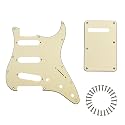 SSS Strat Pickguard and BackPlate Set for Fender Guitar, Cream 3Ply
