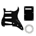 SSS Strat Pickguard and BackPlate Set for Fender Guitar, Black 3Ply