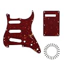 SSS Strat Pickguard and BackPlate Set for Fender, Red Tortoise 4Ply