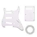 SSS Strat Pickguard and BackPlate Set for Fender Guitar, White 3Ply