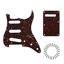 SSS Strat Pickguard and BackPlate Set for Fender, Retro Turtle