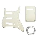 SSS Strat Pickguard and BackPlate Set for Fender Guitar, Ivory 3Ply
