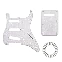 SSS Strat Pickguard and BackPlate Set for Fender, White Pearl 4Ply