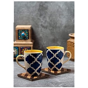 st ceramic moroccan handpainted coffee mug premium design milk mugs amp coffee mugs pair ceramic coffee mugs and tea mugs microwave safe amp dishwasher safe 300 ml set of 2 moroccan mug set