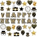 Marspark 68 Pcs Happy New Yea Classroom Decor Black Gold Bulletin Decor