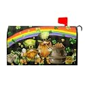 St Patricks Day Gnomes Mailbox Covers Magnetic Large Size 21"x25" Happy St Patricks Day Mailbox Cover Green Lucky Shamrock Post Letter Box Cover Mailbox Wraps for Garden Yard Home St Patricks Decor