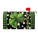 St Patricks Day Mailbox Cover Magnetic Standard Size 18”X21” Green Shamrock Clover Mailbox Covers Spring Saint Patricks Day Mailbox Wraps Mailbox Decals Post Letter Box Cover for Home Garden Yard