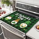HOMETITUTE St Patricks Day Stove Top Covers for Electric Stove Gnome 28x20 Inches Heat Resistant Glass Cooktop Protector Pad Decorative Stovetop Cover Kitchen Countertop Mat