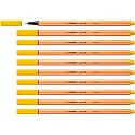 Fineliner Pen - STABILO point 88 Box of 10 Lemon Yellow