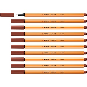 stabilo fineliner point 88 - box of 10 - sienna