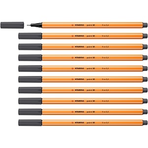 stabilo fineliner point 88 - pack of 10 - deep cold grey