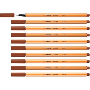 stabilo fineliner point 88 - pack of 10 - sanguine