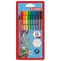 STABILO Pen 68 - Sketch Pen - Premium - Wallet of 10 (Assorted Colours)