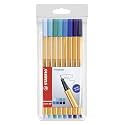 STABILO Point 88"Shades of Blue" Fineliner Pen - Assorted Colours (Pack of 8)