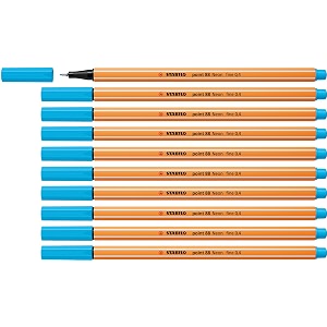 stabilo point 88 fineliner pen - assorted colours pack of 25 pack of 10
