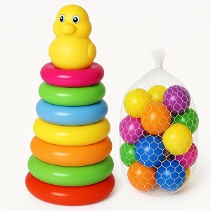 stacking toy  15 colorful plastic balls combo  bpa-free educational toys for toddlers  learning amp sensory activity gift set