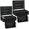 Stadium Seats with Back Support, Portable Bleacher Chair Thicker Cushion