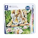 Staedtler Colored Pencils, Triangular Barrel, 48 Pack Assorted, Metal Tin 1278 M48