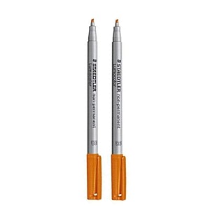 lumocolor non permanent water soluble marker pack of 2 yellow