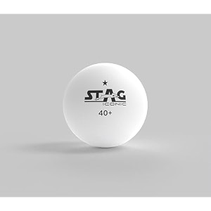 stag iconic 1 star table tennis balls  40mm abs durable tt balls for training tournaments amp recreational play  pack of 3 white