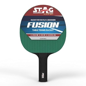 stag iconic fusion table tennis racket  6 ply blade  easy handling  beginner level  greenblack
