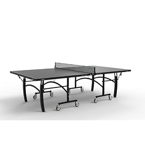 stag iconic active 16 table tennis table  full size professional indoor tt table  15mm engineered wood surface  foldable durable easy setup with wheels net set 2 ittf rackets amp 3 balls