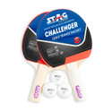 Stag iconic Challenger Playset with White Ball Red, Black Table Tennis Racquet